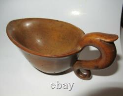 ANTIQUE WOODEN NURSING CUP FOR INFANTS 19th CENTURY FOLK ART FEEDING BOTTLE