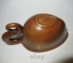 ANTIQUE WOODEN NURSING CUP FOR INFANTS 19th CENTURY FOLK ART FEEDING BOTTLE