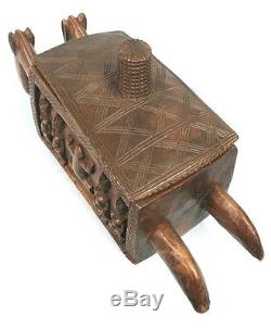African Art Tribal Superb Wooden Receptacle Dogon Container 46 Cms ++++