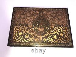 Ancien Box Box A Jewellery Wood Marquetry Of Paille