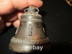 Ancien Rare Grelot Cloche Bronze Chevals Antique Arms Bell Art Popular