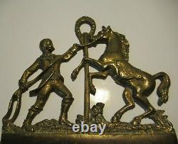 Ancien Rare Peigne Crin Cheval Bronze Cheval Antique Arms Horse Art Popular