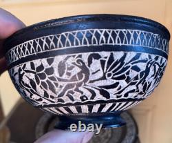 Ancient Asian Art incense bowl with carved stone saucer Ancient Asian Art incense bowl with carved stone saucer