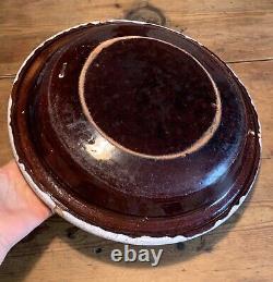 Ancient Black Ass Glazed Terracotta Plate, 18th Century Antique French Folk Art Pottery.