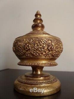 Ancient Burmese Lacquer Gilt Lacquered Bowl Bowl Offerings Offertory Burma Hsun Ok