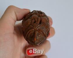 Ancient Carved Corozo Nut Nineteenth Work Of Marin Or Bagnard Erotic