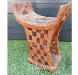 Ancient Carved Wooden African Stool from Benin