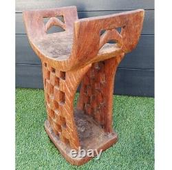 Ancient Carved Wooden African Stool from Benin