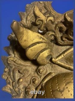 Ancient Chinese gilded bronze mask Guardian demon 19th / early 20th century