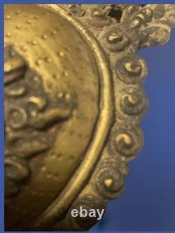 Ancient Chinese gilded bronze mask Guardian demon 19th / early 20th century