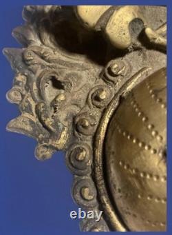 Ancient Chinese gilded bronze mask Guardian demon 19th / early 20th century