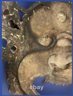 Ancient Chinese gilded bronze mask Guardian demon 19th / early 20th century