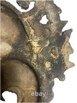 Ancient Chinese gilded bronze mask Guardian demon 19th / early 20th century