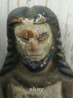 Ancient Christ Reliquary Polychrome Wooden Shroud Xviiith Popular Art