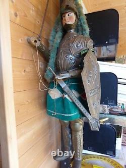 Ancient Early 20th-height Sicilien Pupo Puppet 1m - Iron Rod