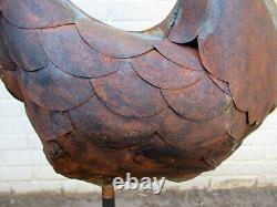 Ancient Girouette Rooster Bell Church Zinc Copper Popular Art Epis Of Making