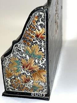 Ancient Hand-Painted Lacquered Wooden Mail Holder