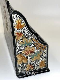 Ancient Hand-Painted Lacquered Wooden Mail Holder