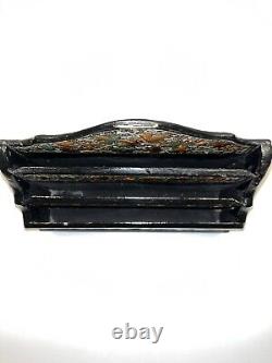 Ancient Hand-Painted Lacquered Wooden Mail Holder