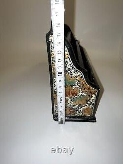 Ancient Hand-Painted Lacquered Wooden Mail Holder