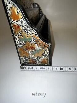 Ancient Hand-Painted Lacquered Wooden Mail Holder