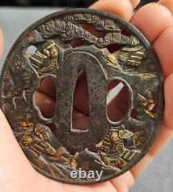 Ancient Japanese Iron Tsuba from the Edo Period (1603-1868)