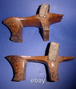 Ancient Kabkab Wooden Hammam Slippers from Olive Wood Turkey Syria