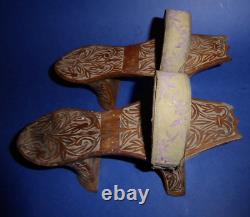 Ancient Kabkab Wooden Hammam Slippers from Olive Wood Turkey Syria