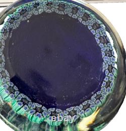 Ancient Masonic Sulfur Paperweight Freemason Compass Lodge Blue Glass