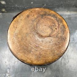 Ancient Seal / Asian Lacquered Measuring Pot with Metal Rim Asia 19th Century