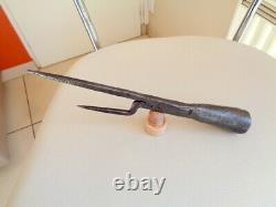 Ancient Tool Of Shepherd Pic To Wolf Fork Proud Wrought Iron 19th Popular Art