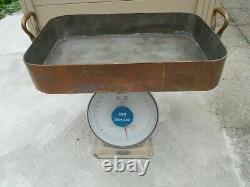 Ancient Very Large Roasting Dish In Solid Copper Champ