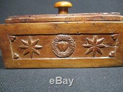 Ancient Wedding Box XVIII Eme Siecle Wood Carving Monoxyle Popular Art