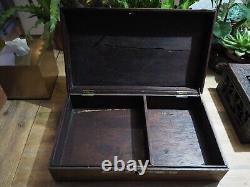 Ancient Wooden Box with Mother of Pearl Inlay Chest Indochine Chinese Mother of Pearl Box