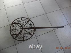Ancient and Large Rotating Meat Grill from the 18th Century Forged Iron Fireplace