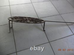 Ancient and Large Rotating Meat Grill from the 18th Century Forged Iron Fireplace