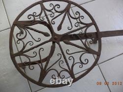 Ancient and Large Rotating Meat Grill from the 18th Century Forged Iron Fireplace