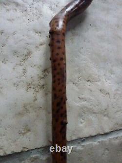 Ancient and Rare Cane Character and Dog Folk Art