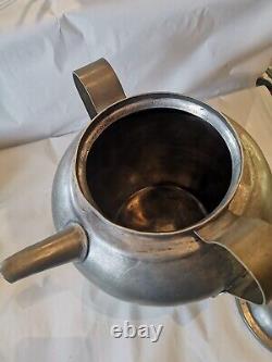 Ancient broth pot, pewter soup tureen from the 18th century folk art