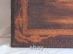 Ancient carved wooden wall art painting 'Boat' L DOLPER 1927