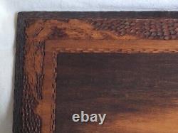 Ancient carved wooden wall art painting 'Boat' L DOLPER 1927