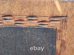 Ancient carved wooden wall art painting 'Boat' L DOLPER 1927