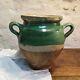 Ancient Green Glazed Earthenware Confit Pot
