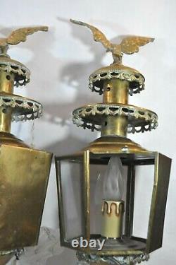Ancient pair of lanterns with stand
