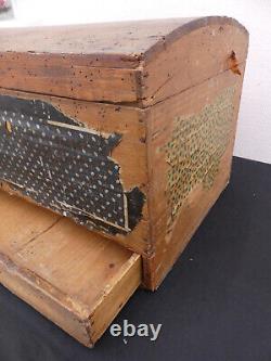 Ancient popular art wedding chest FRANCHE-COMTE Switzerland Wood