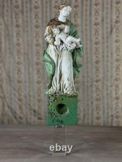 Ancient sculpted wooden reliquary statue of the Virgin and Child Jesus Presentation 18th century