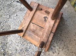 Ancient solid wood chair in popular Queyras or Savoie style mountain cottage decoration