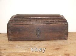 Ancient wooden box from the 18th century or earlier (salt box)