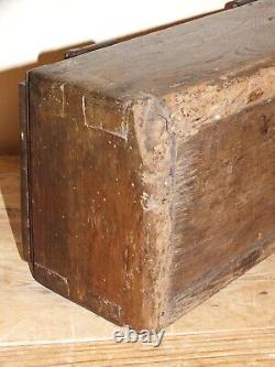 Ancient wooden box from the 18th century or earlier (salt box)