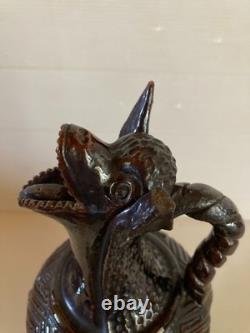 Ancient zoomorphic pitcher in glazed earthenware to restore 18th century Saintonge